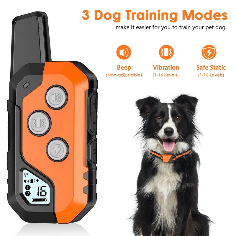 Shock Collar for Dogs, IP67 Waterproof Dog Training Collar with