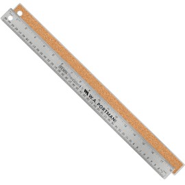 Breman Precison Metal Ruler 18 Inch - Stainless Steel Cork Back Metal Ruler - Premium Steel Straight Edge 18 inch Metal Ruler - Flexible Stainless Steel Ruler - Inch and Metric Ruler