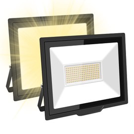 SKYWORLD 100W LED Flood Light 10000LM Outdoor Work Light Daylight Warm White Security Lights 6000K Floodlights IP66 Waterproof LED Lamp for Garden Yard Lawn Playground Stadium 2 Pack
