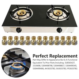 Professional 12x Brass GRLP4 LP Gas Conversion Kit | Propane Orifice | Gas To Propane Conversion Kit Fit for Frigidaire/Kenmore/Electrolux/Range/Cooktop/Stove With Instruction