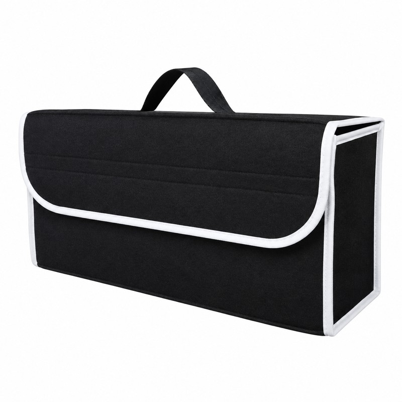 Foldable Car Trunk Organizer, Felt Storage Box with Handle, Anti-Slip