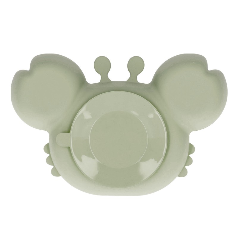 Crab Suction Plate with Suction Cup Base Silicone Divided Plate