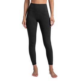 Colorfulkoala Dreamlux No Front Seam Leggings for Women 25" Inseam, High Waisted Buttery Soft 7/8 Yoga Pants (XL, Black)