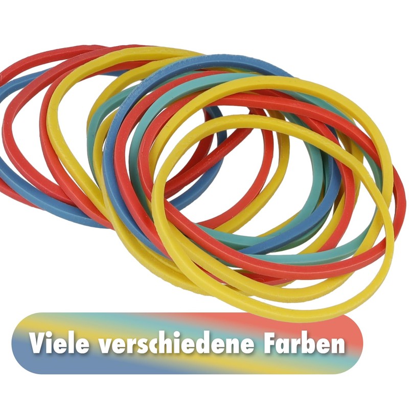 Westcott Rubber bands, pack of 100, colourful rubber rings, various