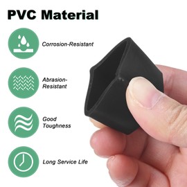 M METERXITY 4-Pack Square Chair Leg Caps, 2" (50mm) PVC Chair Leg Floor Protectors for Chairs/Table/Bed, Furniture Feet Covers Cups Non-Slip End Tips