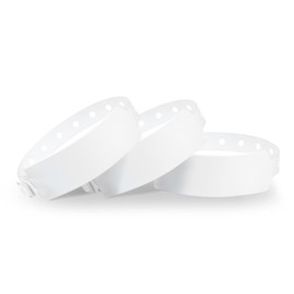Wristall White Wristbands 500 Pack - Colored Wristbands for Events, Vinyl Wrist Bands of Party by Fivepeans