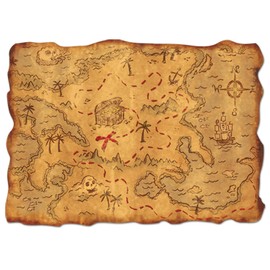 Plastic Treasure Map Party Accessory (1 count) (1/Pkg)