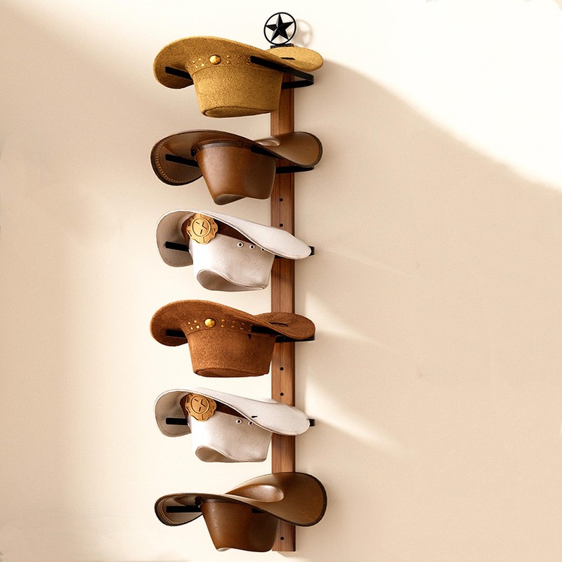 TIPSYTREE Cowboy Hat Rack for Wall – 3-Piece Western Hat