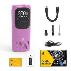 Z-EDGE ZAI02 Portable Tire Inflator – 150PSI Rechargeable Air Compressor with Pressure Gauge and Auto-Off, Ideal for Car, Bike, Motorcycle Tires & Sports Equipment, Add to cart Buy now - Color: Orchid