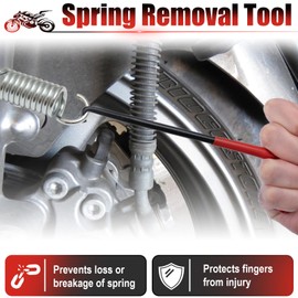 2 PCS Exhaust Spring Puller Tool, Motorcycle Exhaust Spring Hook, T Shaped Handle Spring Removal Tool with Rubber Coating, Snowmobile Accessories for Motorcycle Dirt Bike (Red and Black)