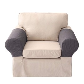 LERTREE 1 Pair Sofa Arm Slipcovers Elastic Sofa Armrest Protectors Removable Chair Sofa Armrest Covers (Dark Gray)