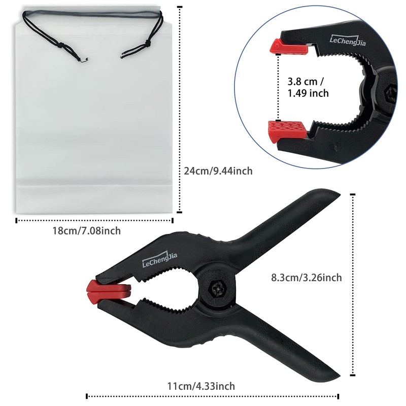 6 Pcs Spring Clamps, 4.5 Inch Plastic Spring Clamps,Heavy Duty