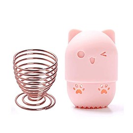 REISOHR - Soporte para esponja de maquillaje + estuche de viaje de belleza para huevos