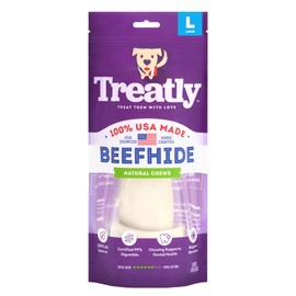 Treatly USA Beefhide Bones 9-10" Dog Chew Treats - Natural Flavor, 1 Count/1 Pack