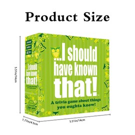 I Should Have Known That! Trivia Game for Adults - Fun Travel & Family Card Game with Yes/No Questions, Compact 5.5x5.5x1.5 Inch Box (Green/Red) - Perfect Board Games for Parties & Gifts