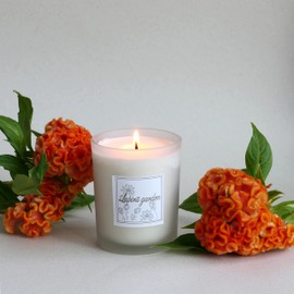 [Lapirit Garden] Lotus Floral Scented Soy Candle 13.4 oz Jar for Home Scented, Jar Aromatherapy Candle, Highly Scented