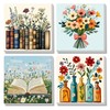 MISCER 4 Pack Flower Paint by Numbers for Adults Beginner,