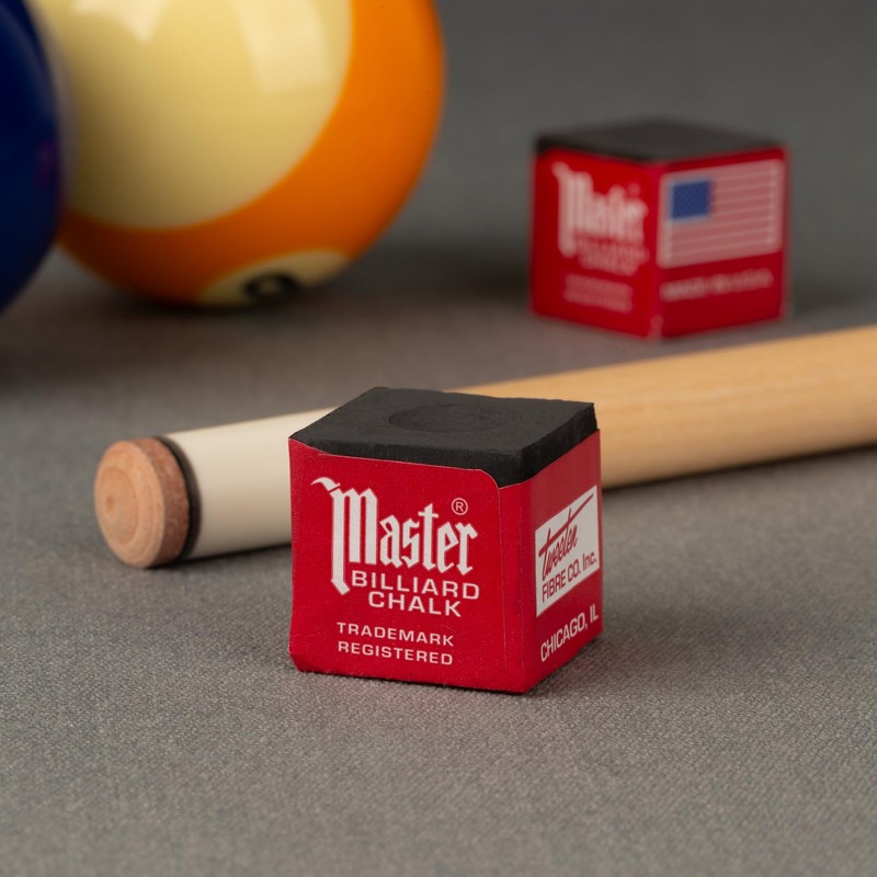 Master Billiard/Pool Cue Chalk Box, 12 Cubes, Black