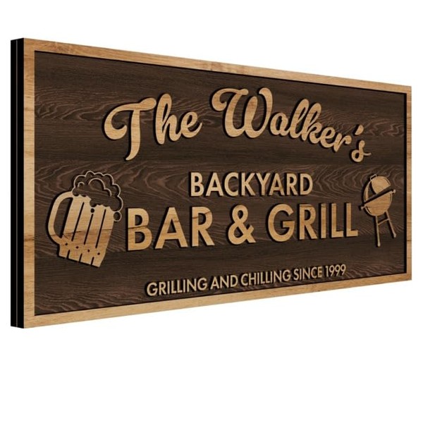 Personalized Backyard Bar and Grill Sign