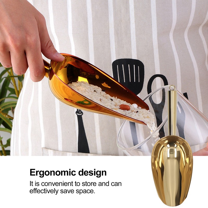 Ice Scooper Stainless Steel U Shaped Sturdy Food Grade Ice
