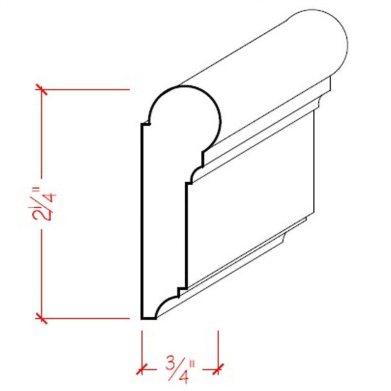 EWPC12 Picture Hanging Rail 2-1/4" Tall x 3/4" Moulding. Unfinished,