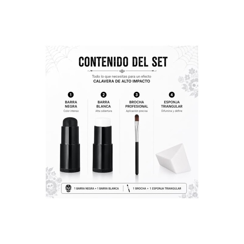 Pintura Facial en Barra Lavable, para Halloween y Día de