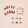 30 Pcs Flower Press on Nails Short Almond Fall Nails