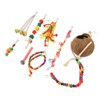 8pcs Parrot Toys Adjustable Coconut Shell Ladder Hanging Toys Interactive