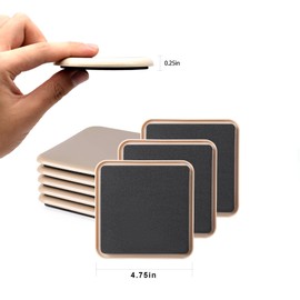 Furniture Sliders, Furniture Sliders Pads for Hardwood Floors, Chair Legs Floors Protectors, Reusable Round Glides Glider, Heavy Duty Furniture Movers Sliders (8 Pcs, 4 3/4inch，Beige，Square)