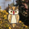 Handmade Stained Glass and Wrought Iron owl suncatcher - Amber