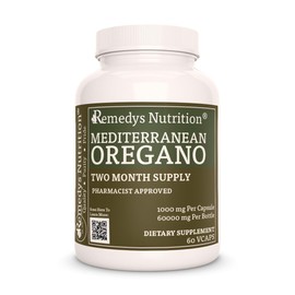 Remedy’s Nutrition Mediterranean Oregano | 1,000 mg, 60 Vegan Capsules Herbal Dietary Supplement | Two Month Supply