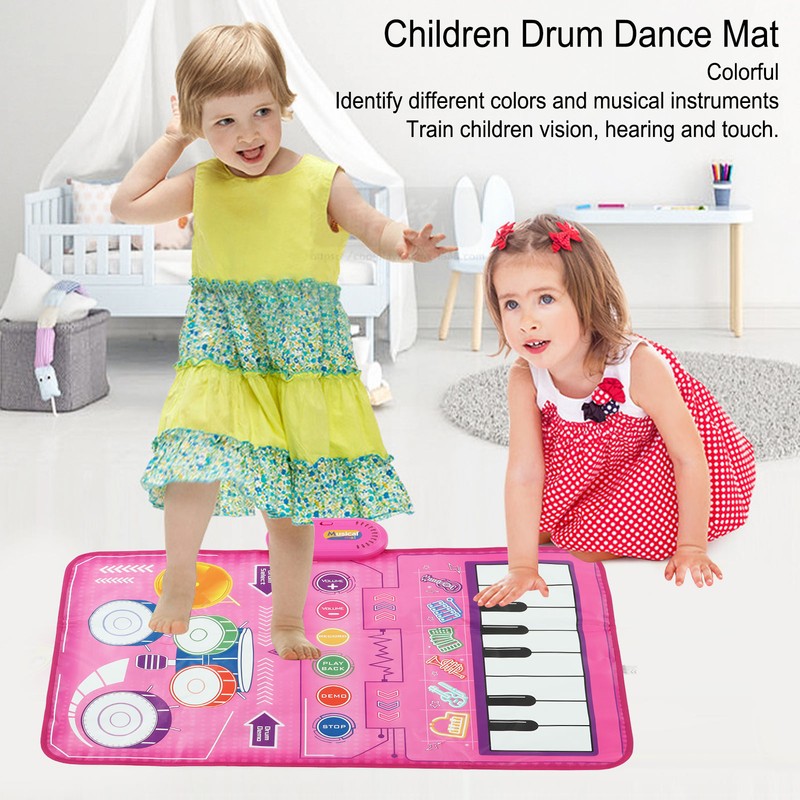2 in 1 Touch Piano Drum Mat Early Educational Portable