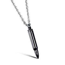 dsanbo Jewellery Bullet Pendant Necklace Stainless Steel Bullet Memorial Men's Women's Necklace