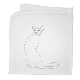 Azeeda 'Alert Siamese Cat' Cotton Baby Blanket/Shawl (BY00042350)