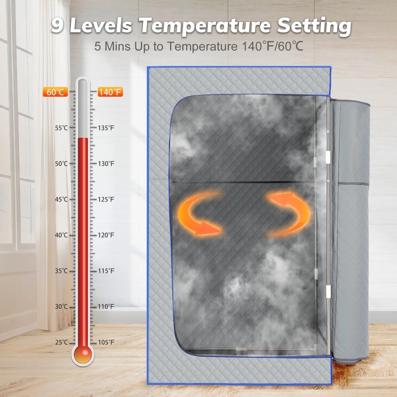 Bufferzone Portable Sauna for Home, Waterproof Personal Sauna Box with