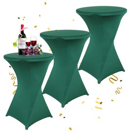 KAYBTNT Set of 3 Bar Table Covers, Diameter 80 cm, Many Colours, Spandex Stretch Bar Table Covers, Reinforcement in the Foot Area, Elegant Round Tablecloth for Bistro Table, Wedding, Cocktail Party,