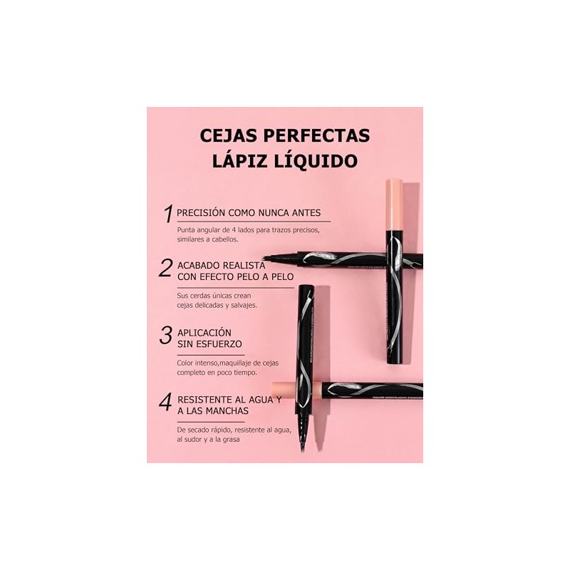 Erinde Lápiz Cejas Líquido Resistente Agua Efecto Microblading