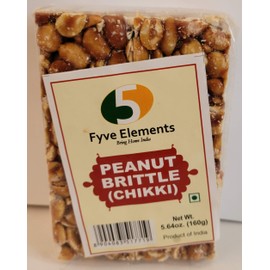 Fyve Elements Peanut Brittle(Chikki) Snacks 5.64 Oz(160 Grams)