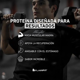 Suplemento En Polvo Flairfit Whey Protein, 100 Protena Suero De Leche, Low Carbs 1.2 Kg, Sabor Vainilla                                               