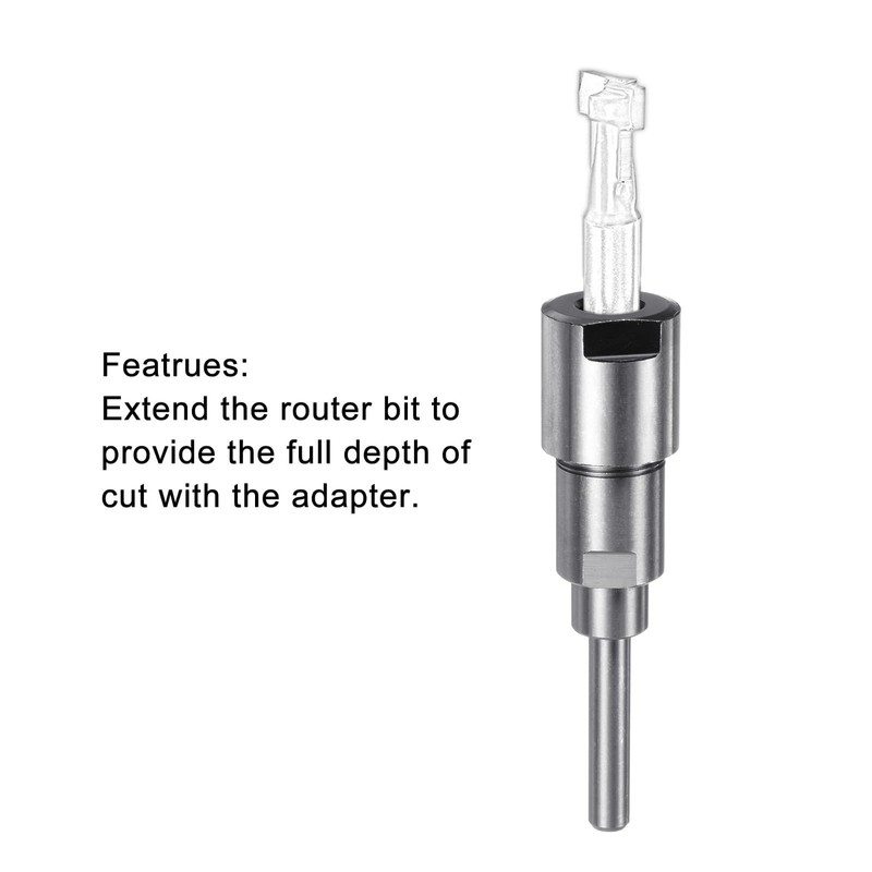 sourcing map Router Collet Extension Rod Converter Adapter 6.35mm to