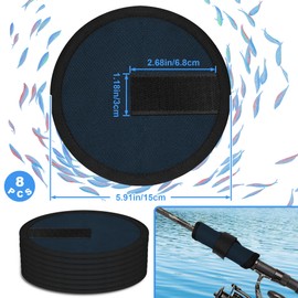 AHIER 8 Pack Fishing Lure Covers, 5.9in Lure Shield with Hook and Loop Rod Armour Lures Wrap for Rod Fishing Hook Covers