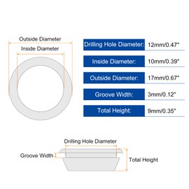 uxcell 50 Pcs Rubber Grommets, 10mm ID 12mm Drill Hole Double Sided Hollow Firewall Hole Plugs Round Electrical Wiring Gasket, Black