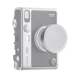 MUZIRI KINOKOO Lens Cap for Instax Mini EVO Instant Camera - Aluminium Alloy Dustproof & Anti-Scratch Fuji Mini EVO Lens Cover - EVO Camera Accessories with Flocking Internal - Silver Color