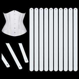 BENECREAT 10Pcs White Metal Boning, 7.87 x 0.47 Inch Corset Strips White Webbing Boning for Bridal Dress Bustle Handmade Craft Wedding Dresses DIY Sewing Supplies