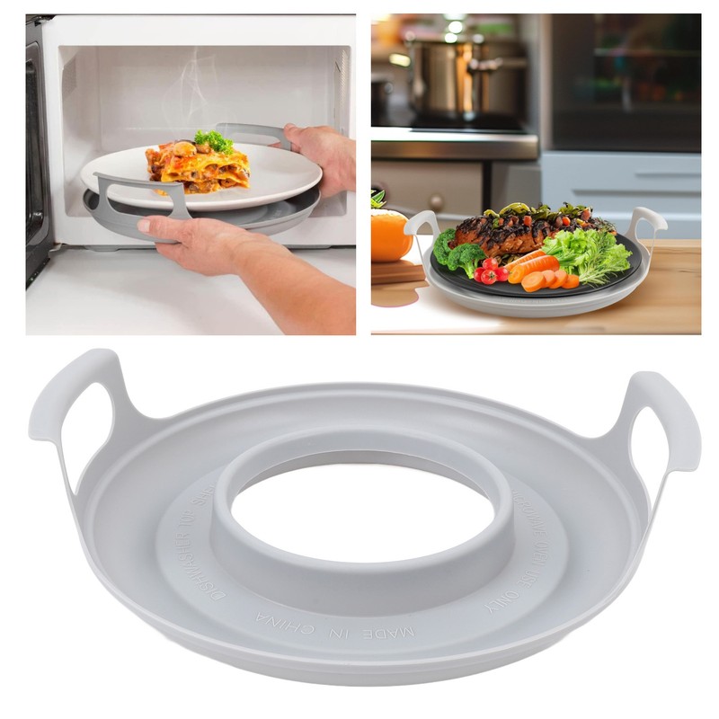 Microwave Cool Plate Spill Proof Microwave Bowl Carrying Tray with