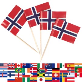 JBCD Norway Toothpick Flag Norwegian Mini Small Cupcake Topper Flags (100 pcs)