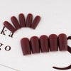 Matte Dark Red Press on Nails Long Square, KXAMELIE Medium