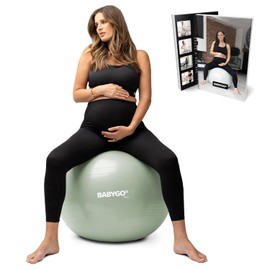 BABYGO® Birthing Ball For Pregnancy Maternity Labour & Yoga + Our 100 Page Pregnancy Book, Exercise, Birth & Recovery Plan, Anti-Burst Eco Friendly Material