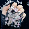 TRENTSNOOK 10 Pcs Mine Handmade Nail Tips Reusable Black Pink