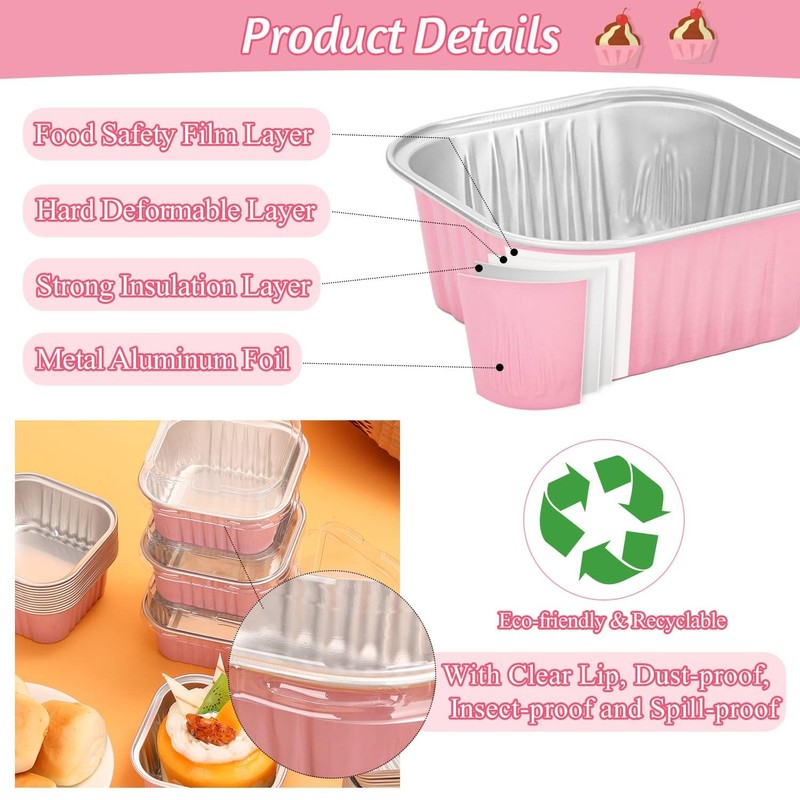 selizo selizo 60 Pack 5oz Mini Disposable Cake Pans with